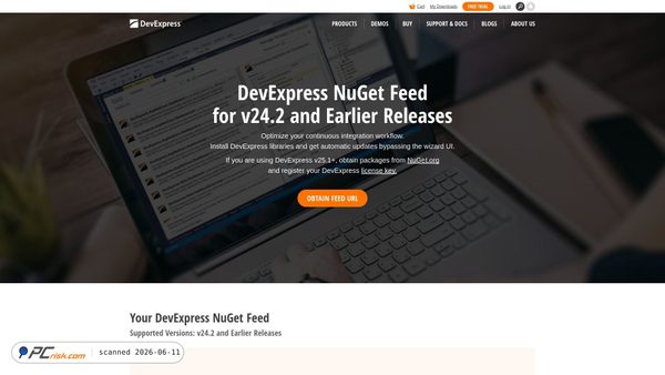 nuget.devexpress.com screenshot