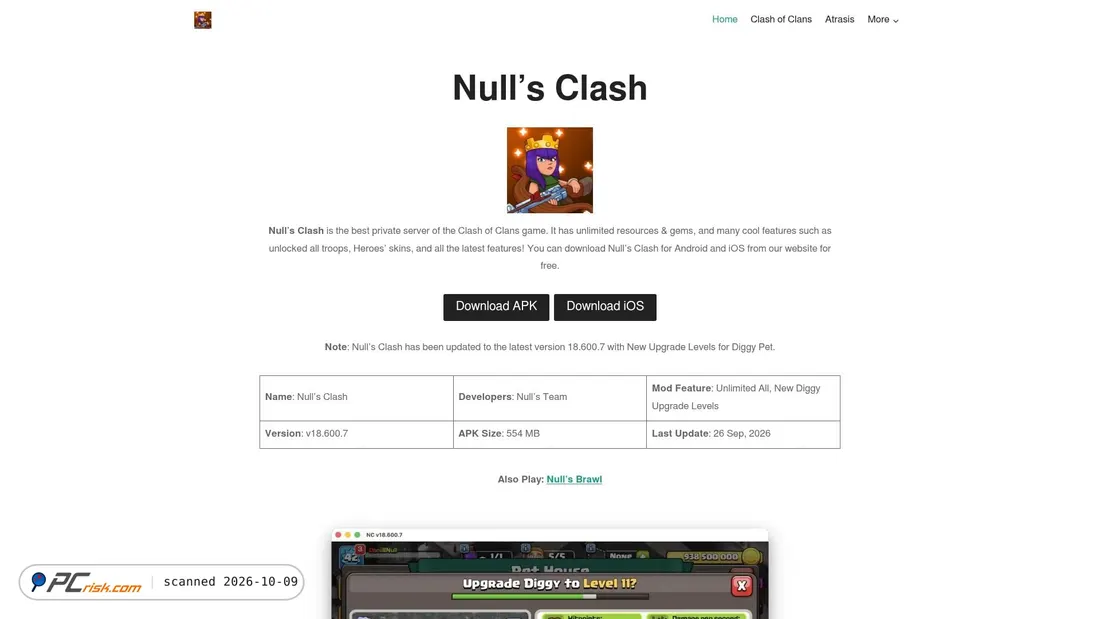 Captura de ecrã de nullsclash.net