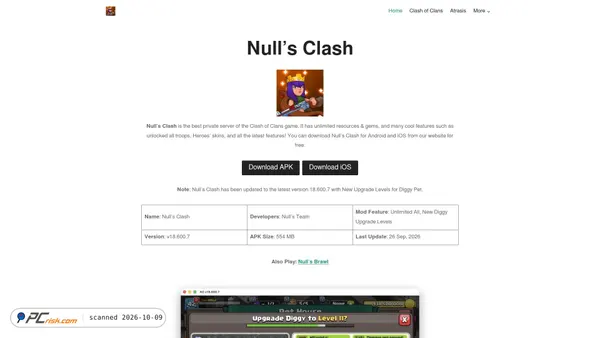 Captura de ecrã de nullsclash.net