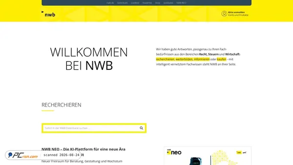 nwb.de screenshot