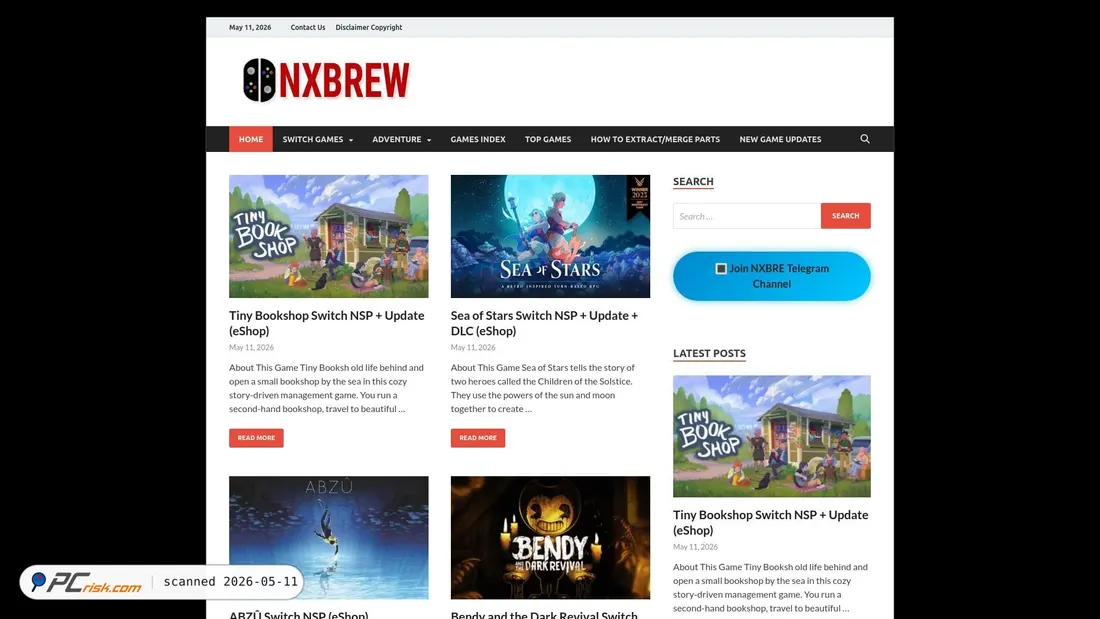 Screenshot of nxbrew.me