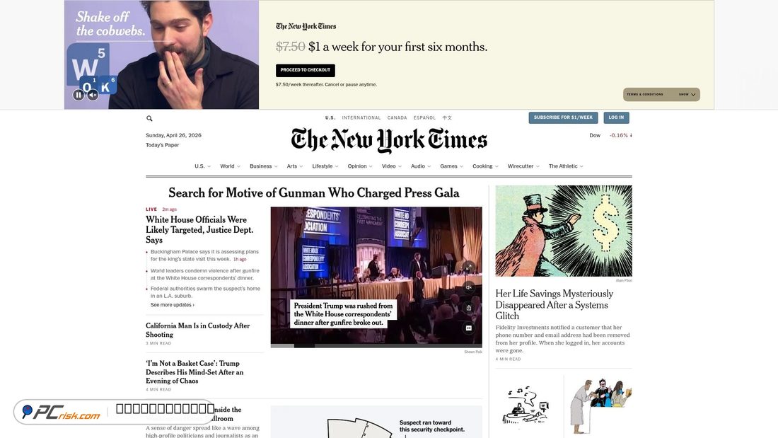 Screenshot von nytimes.com