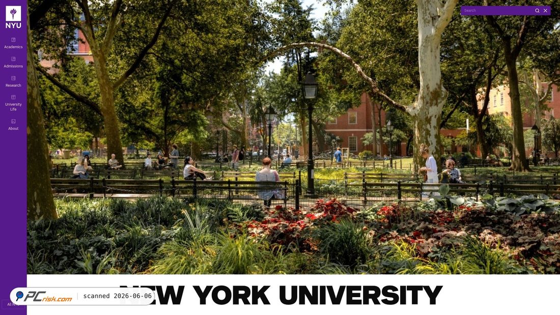 Screenshot of nyu.edu
