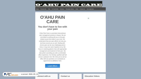 oahupaincare.com screenshot