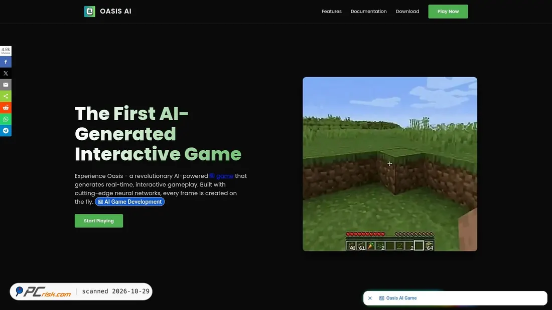 Screenshot di oasis-ai.org