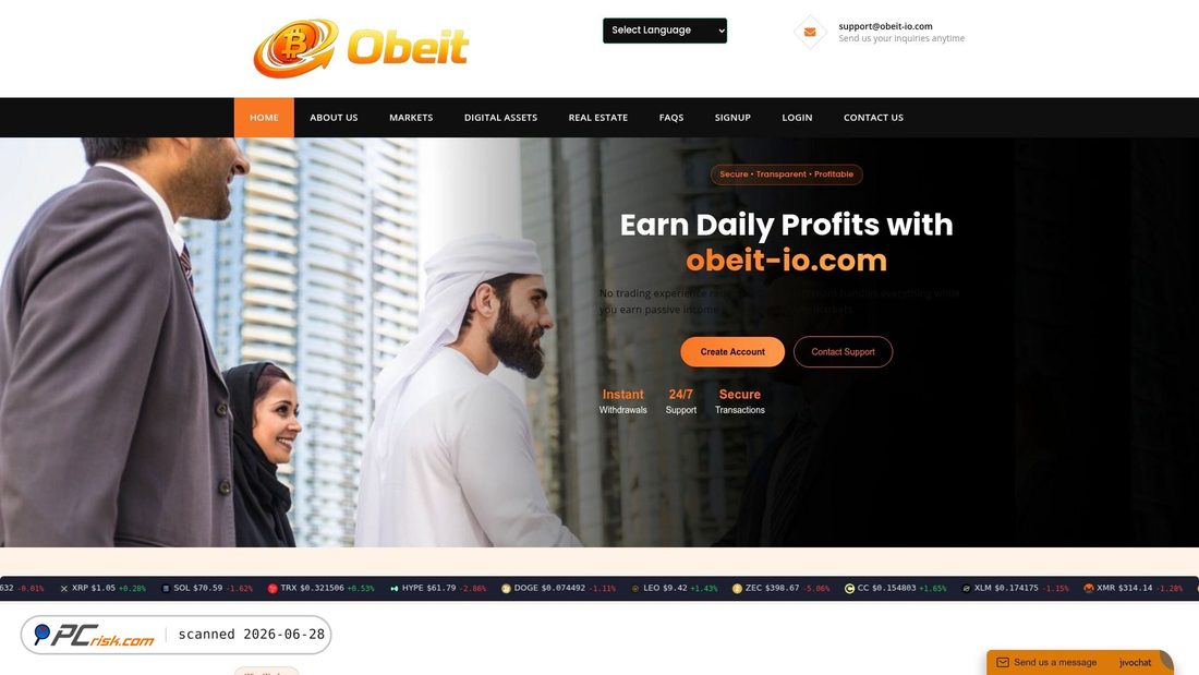 Screenshot of obeit-io.com