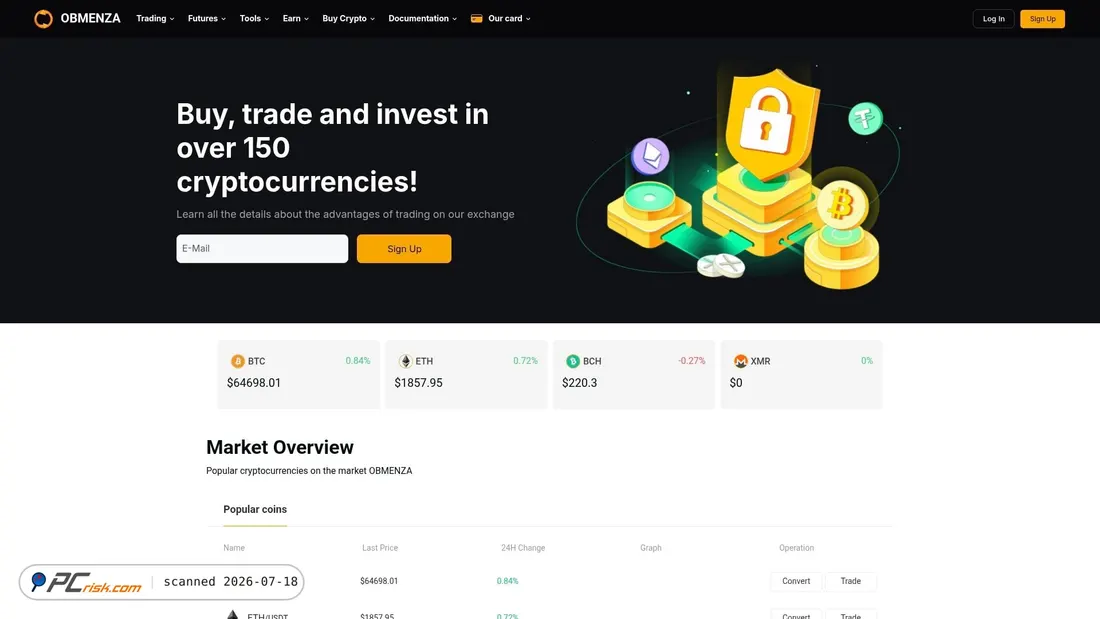 Screenshot of obmenza.com