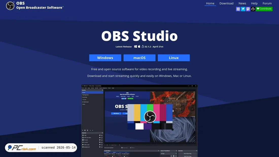 Screenshot of obsproject.com