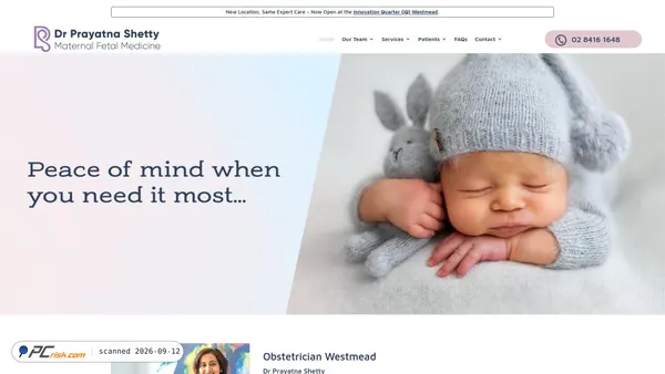 Capture d’écran de obstetriciansydney.com.au