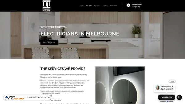 ocdelectrical.com.au screenshot