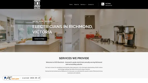 ocdelectricalrichmond.com.au screenshot