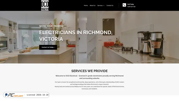 Screenshot di ocdelectricalrichmond.com.au