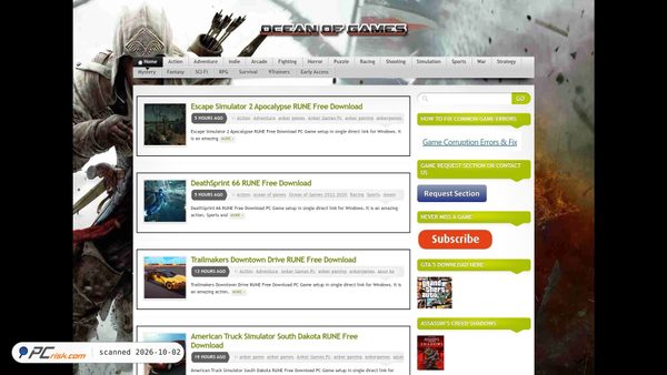 Capture d’écran de oceantogames.com