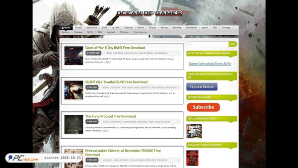 oceantogames.com Screenshot
