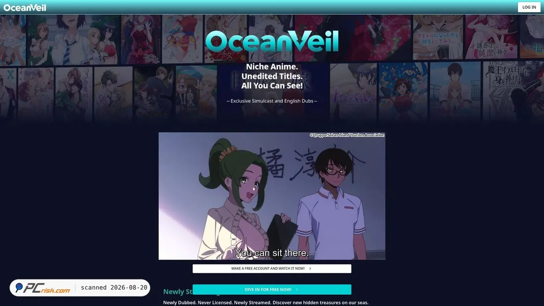 Screenshot von oceanveil.net