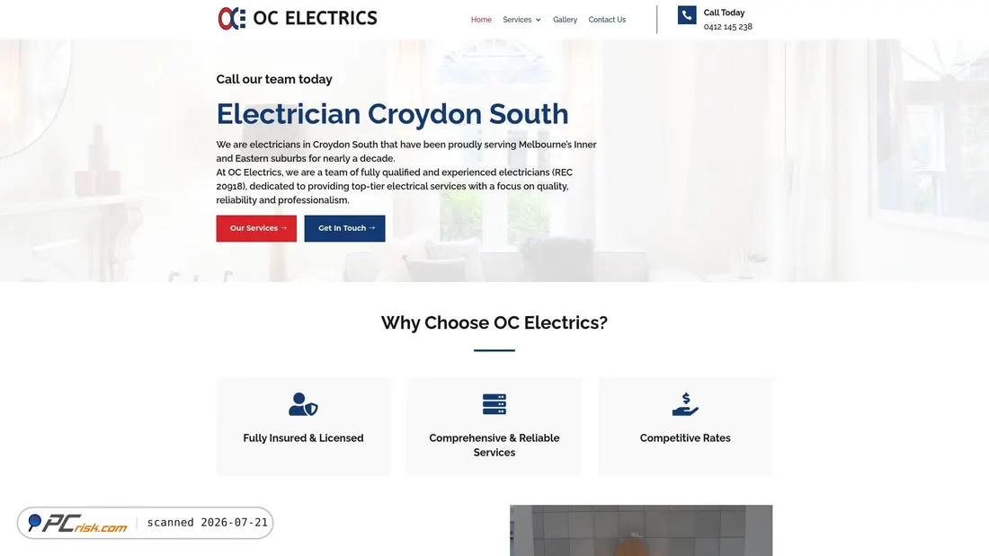 Screenshot of ocelectrics.com.au