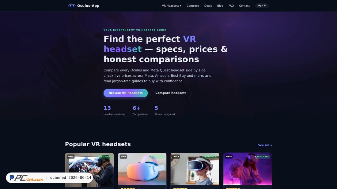 Screenshot of oculus-app.com