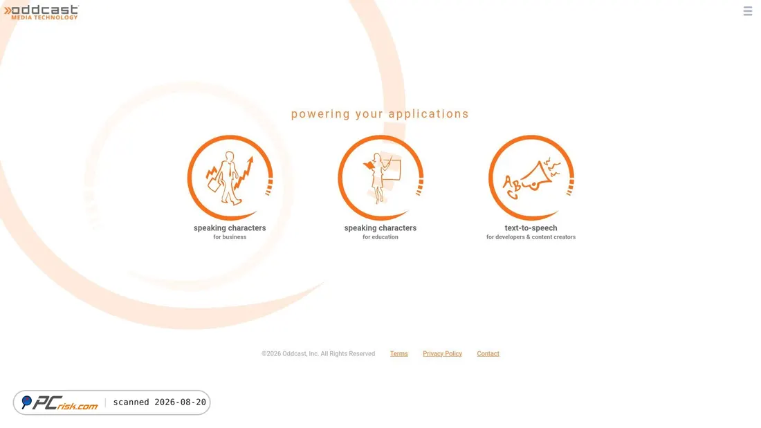 Screenshot of oddcast.com