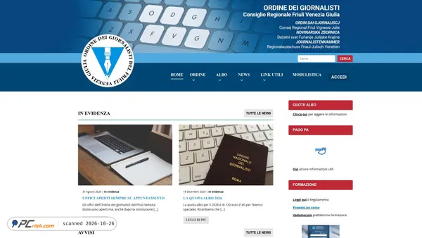 Zrzut ekranu odg.fvg.it
