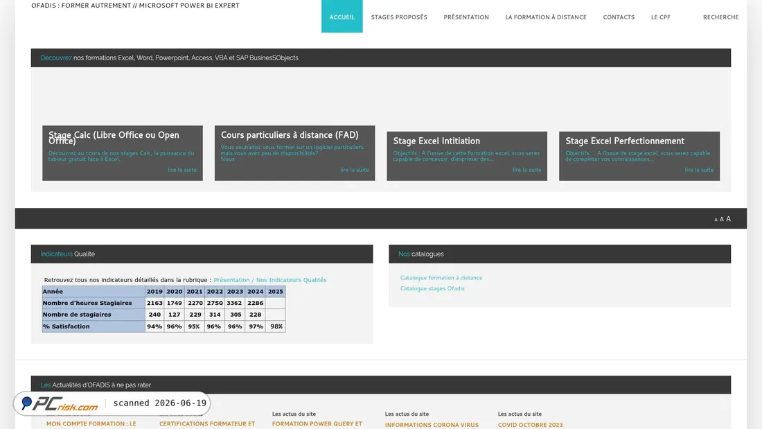 Screenshot of ofadis.fr