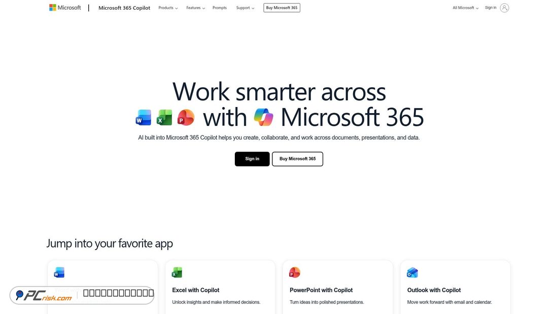 Captura de pantalla de office.com