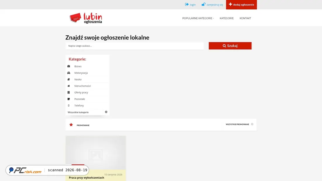 Screenshot di ogloszenia.lubin.pl