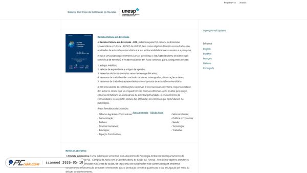 ojs.unesp.br screenshot