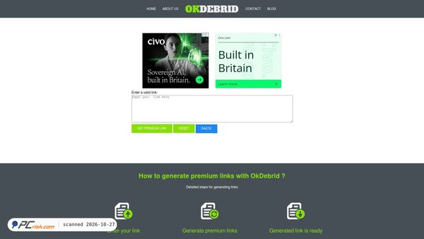 okdebrid.com Screenshot