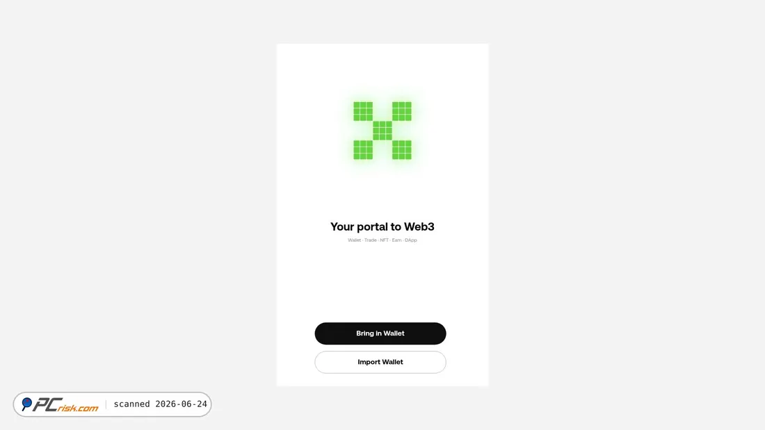 Screenshot of okxweb3wallet.app