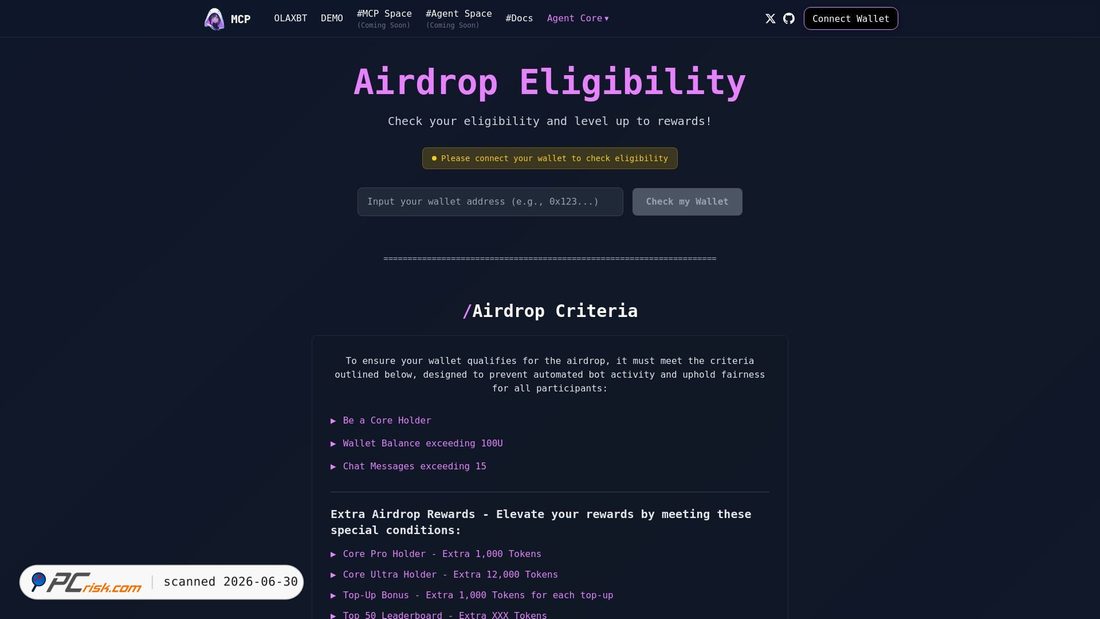 Screenshot von olaxbt-airdrop-ui.pages.dev