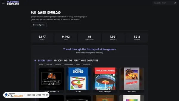 Screenshot di oldgamesdownload.com