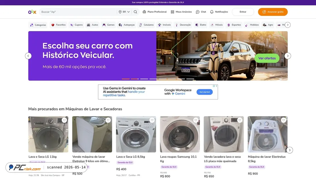 Captura de pantalla de olx.com.br