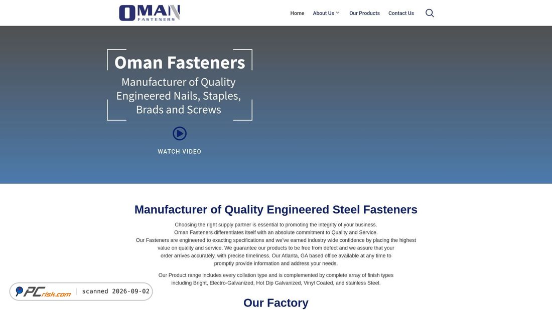 Captura de pantalla de omanfasteners.com