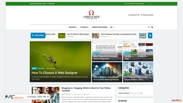 Screenshot di omegaweb.com