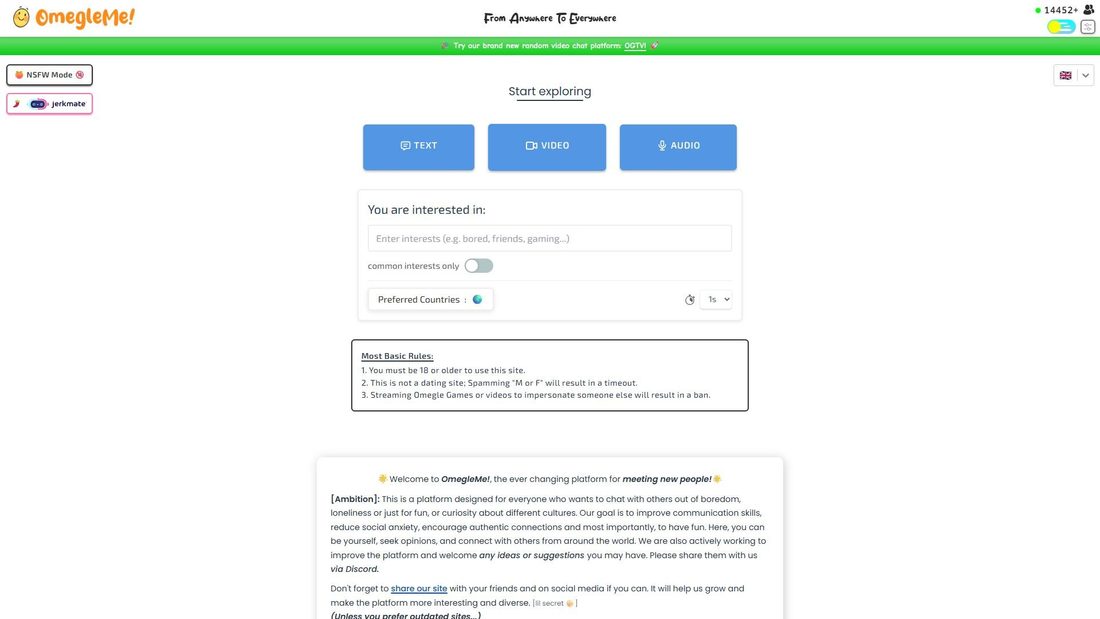 Screenshot of omegleapp.me