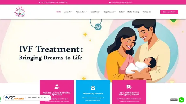 omkilkarihospital.com screenshot