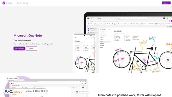onenote.com screenshot