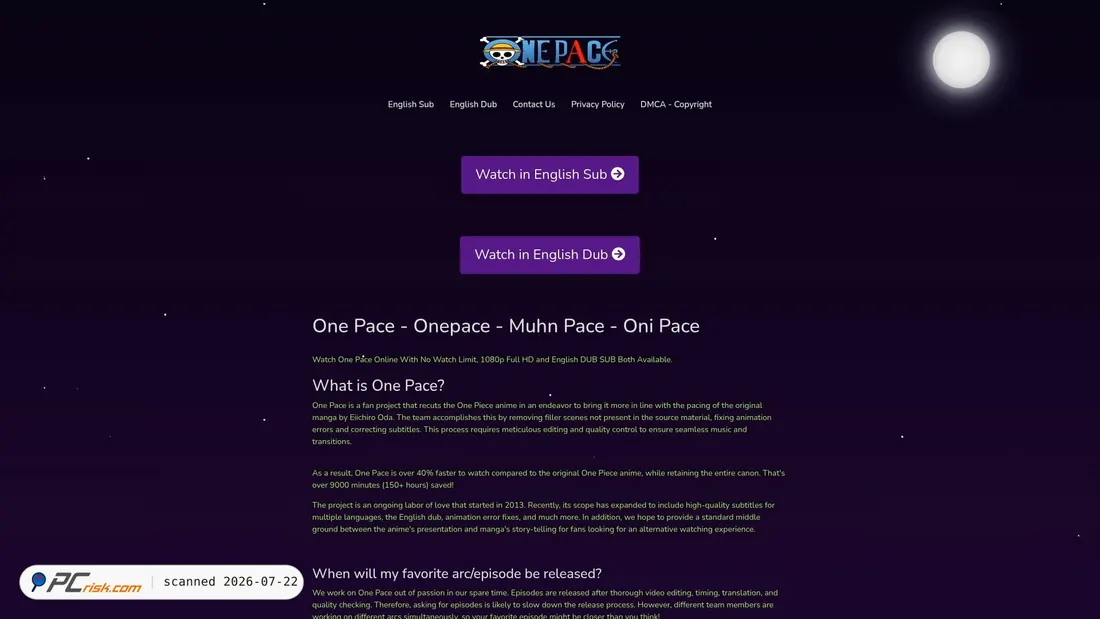 Screenshot of onepace.co