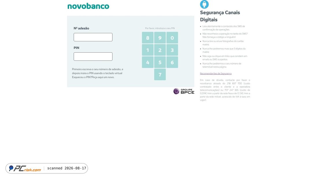 Screenshot of online-novobanco.com