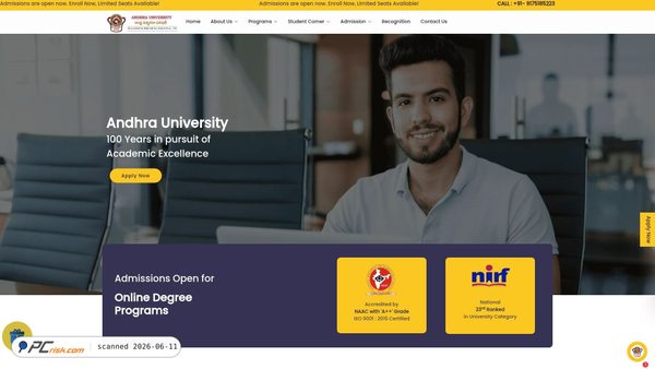 onlineausde.andhrauniversity.edu.in screenshot