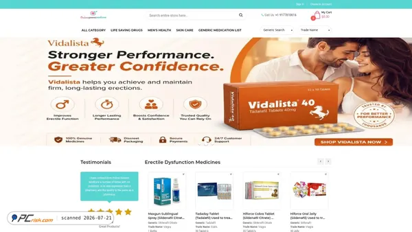 onlinegenericmedicine.com screenshot