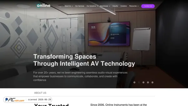 onlineinstruments.com screenshot