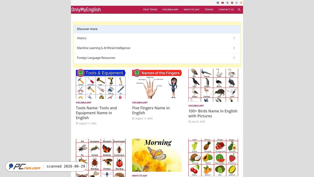Screenshot of onlymyenglish.com
