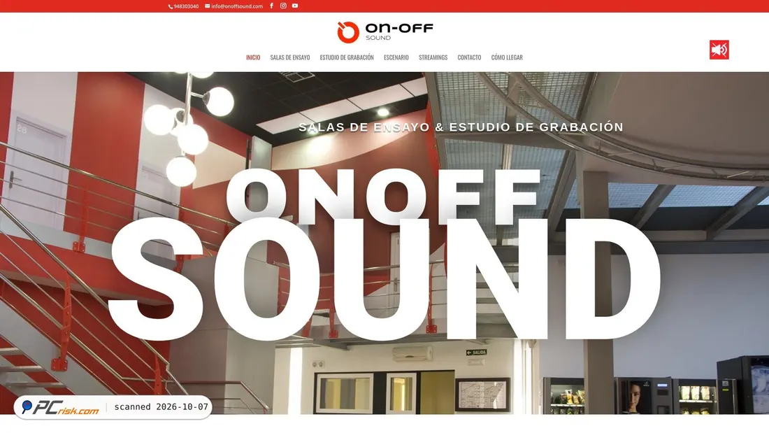 Captura de ecrã de onoffsound.com