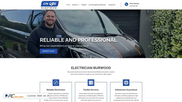 Screenshot di onqueelectrics.com.au