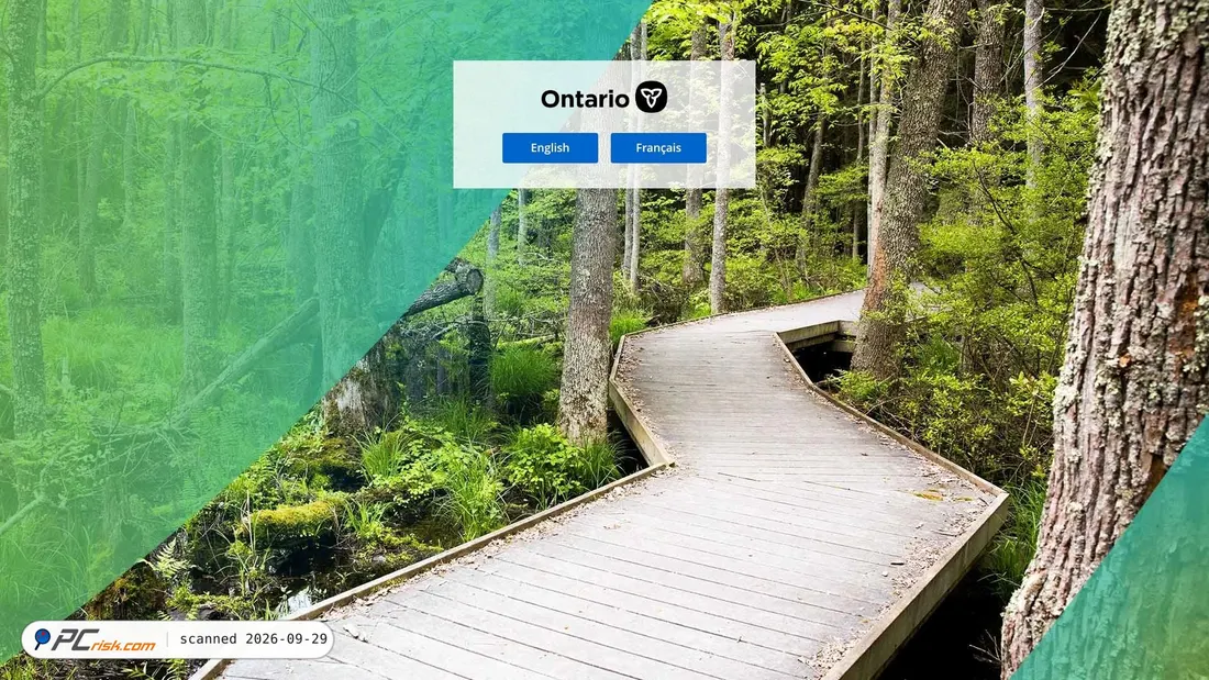 Captura de ecrã de ontario.ca