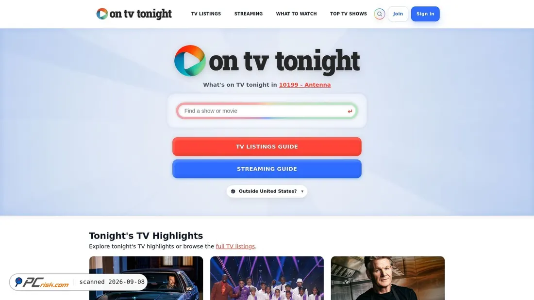 Zrzut ekranu ontvtonight.com