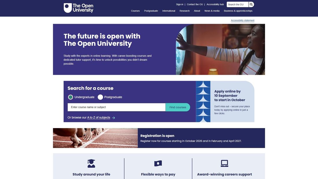 Screenshot of open.ac.uk