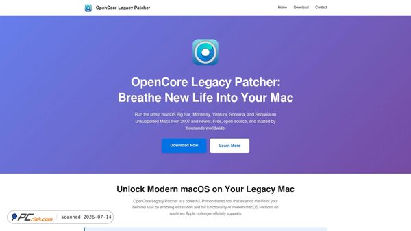 opencorelegacypatchers.com screenshot
