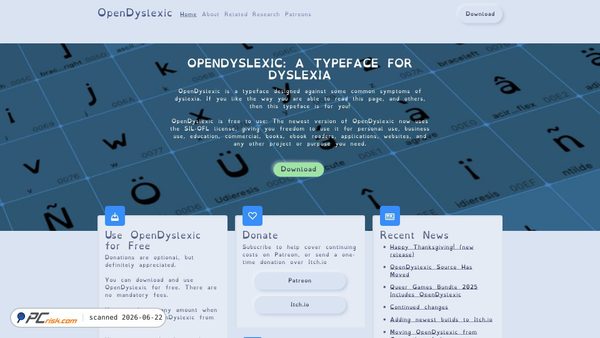 opendyslexic.org screenshot